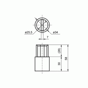 Bucşa INT pentru ţeavă aluminiu 034.111